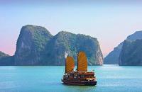 Decouverte du Vietnam a velo, croisiere en jonque traditionnelle sur la baie d'hlong vietnam